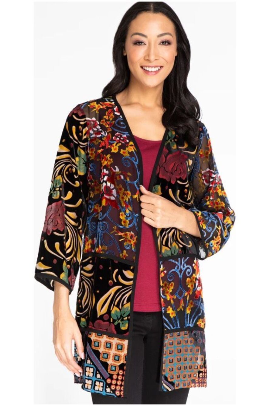 Multiples - 3/4 Sleeve Multi-Panel Open Front Cardigan Sz 2X NWT